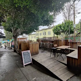 The patio on a gloomy day.