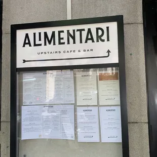 Menu on storefront