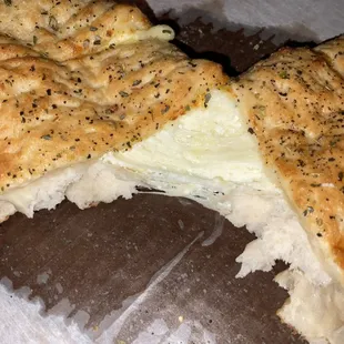 Inside cheese calzone
