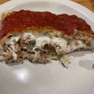 Calzone with the house made meatballs.