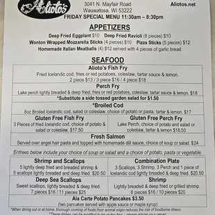 Menu as of 11/15/2024