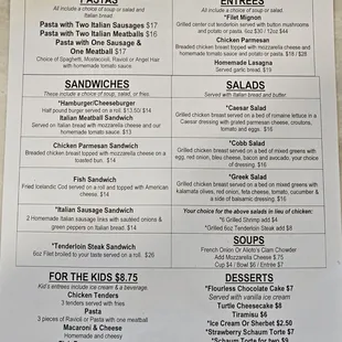 Menu as of 11/15/2024