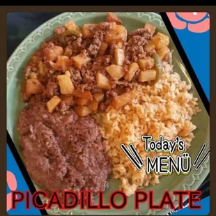 Homestyle cooking  PICADILLO PLATE