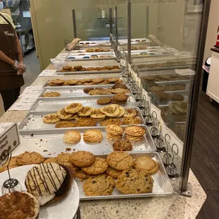 a buffet of cookies and pastries