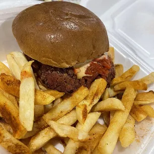 Chicken 65 sandwich Amazing !!  Cajun fries not that great.. seasoning was very bland!!