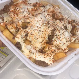 #ShawarmaFries.  Get extra sauce!