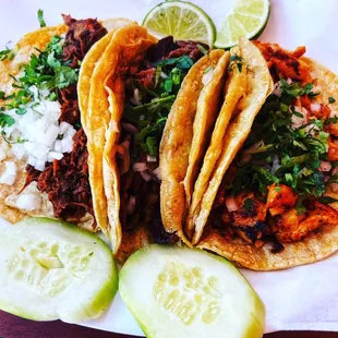 three tacos on a plate
