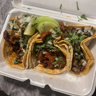 Al Pastor Taco, Chicharron Taco, Asada Taco