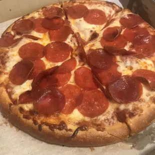12" pepperoni from Ali's in New Castle, PA.