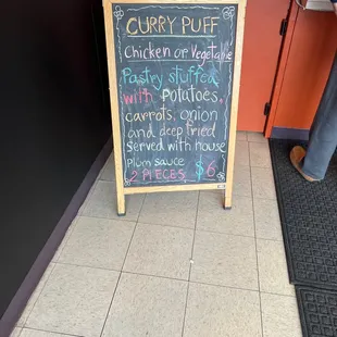 a chalkboard sign