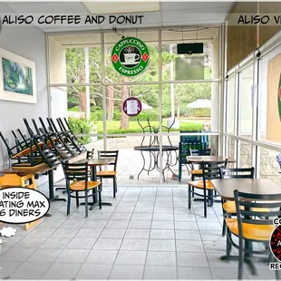 Inside limited seating area; good job!