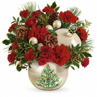 Teleflora's Classic Pearl Ornament Bouquet from Alissa's Flowers, Fashion and Interiors  $60.00