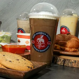 a variety of beverages