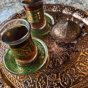 Traditional cardamom Tea at the end
