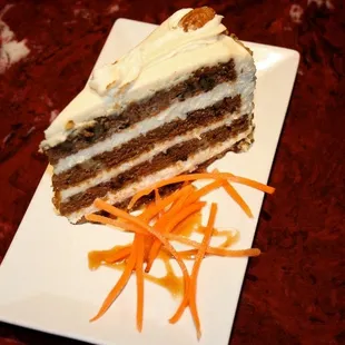 a slice of carrot cake