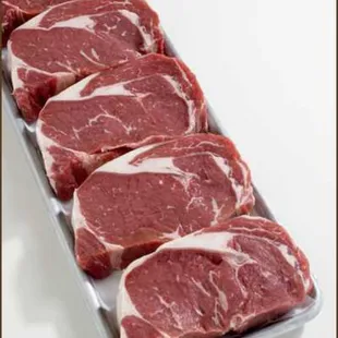 a tray of raw beef