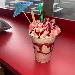 Strawberry shortcake milkshake