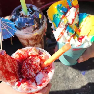 Oreo, Superman Cheesecake, and a Strawberry shortcake shake. All great!
