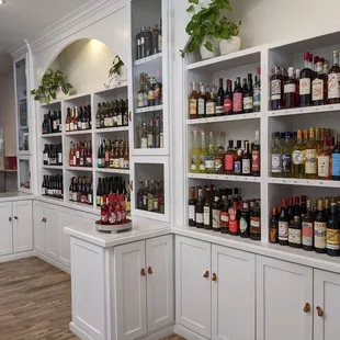 a wide selection of liquor bottles