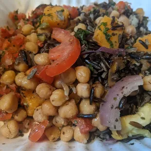A wild rice based stir fry with butternut squash. 
 Sometimes I just tell the chef &quot;make me a bowl&quot; and I am always pleased with the result!