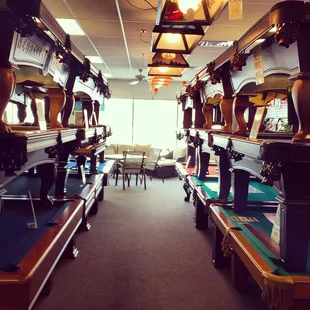 Pool tables, pool tables and more pool tables in-stock and custom ordering available