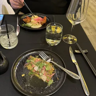 Crepe with vegetables and sauce. Vegan