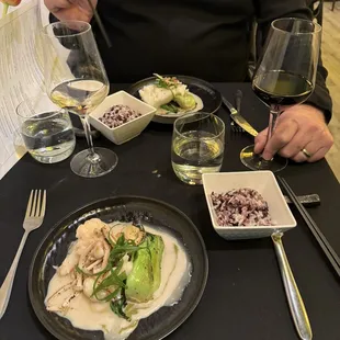 Crepe with mushroom and sauce. Vegan