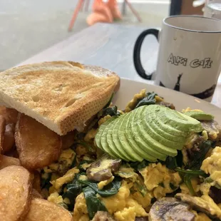 Custom Scramble similar to the Garden (Omelet or Scramble) Plus Avocado