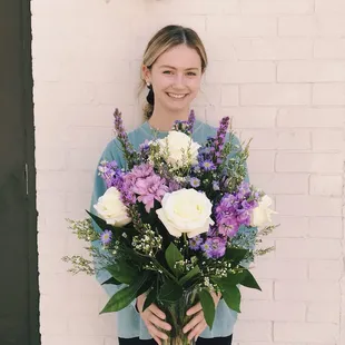 Floral artisan Mckenna with her latest creation