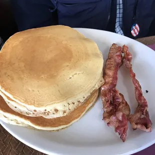 Pancakes and a side of bacon