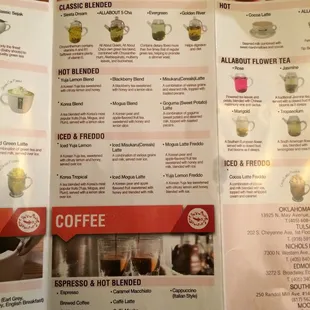 sushi and sashimi, menu