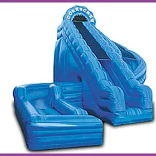 Our Biggest water slide Corkscrew  So much fun with 180 degree curve and a 90 degree with an amazing landing pool.