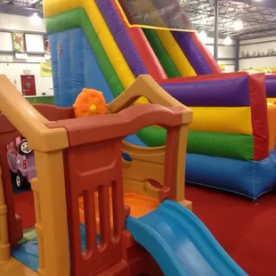 Bouncy house and kids' play area
