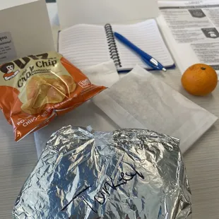 Sorry didn't get a pic of the sandwich open but it was a great portion size and also came with chips, a cookie, and a clementine.