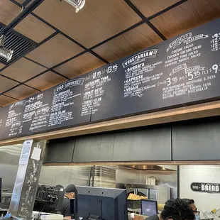 Menu on the board