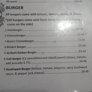 the menu