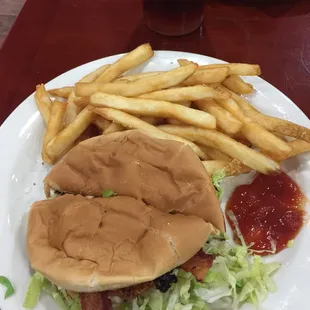 Chicken club with fries ! Amazingly good