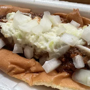 Hot dog with everything