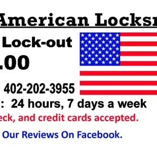 $19.00 Auto Lockouts, 24 hours a day