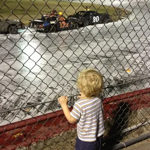 Watching his papa pumpkin smash