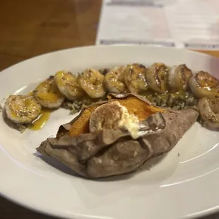 Baked Sweet Potato and Shrimp