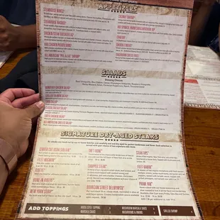 the menu