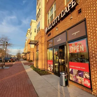 the entrance to the restaurant