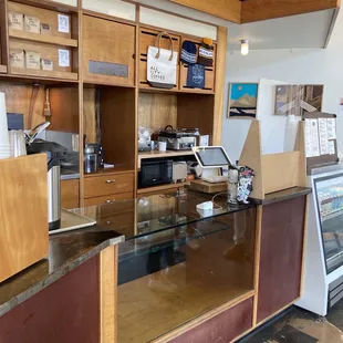 the counter area of a coffeehouse