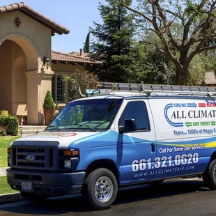 All Climate Air service van arrives at a new clients.
