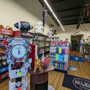 the inside of a liquor shop