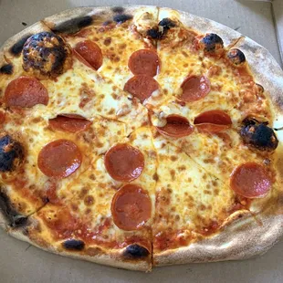 Pepperoni and cheese pizza