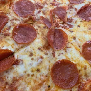 Pepperoni pizza close-up