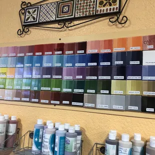 The many colors of paints.