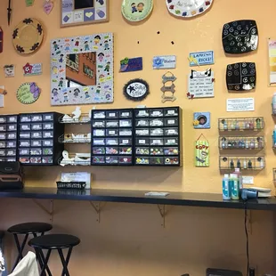 Supplies and finished products on display